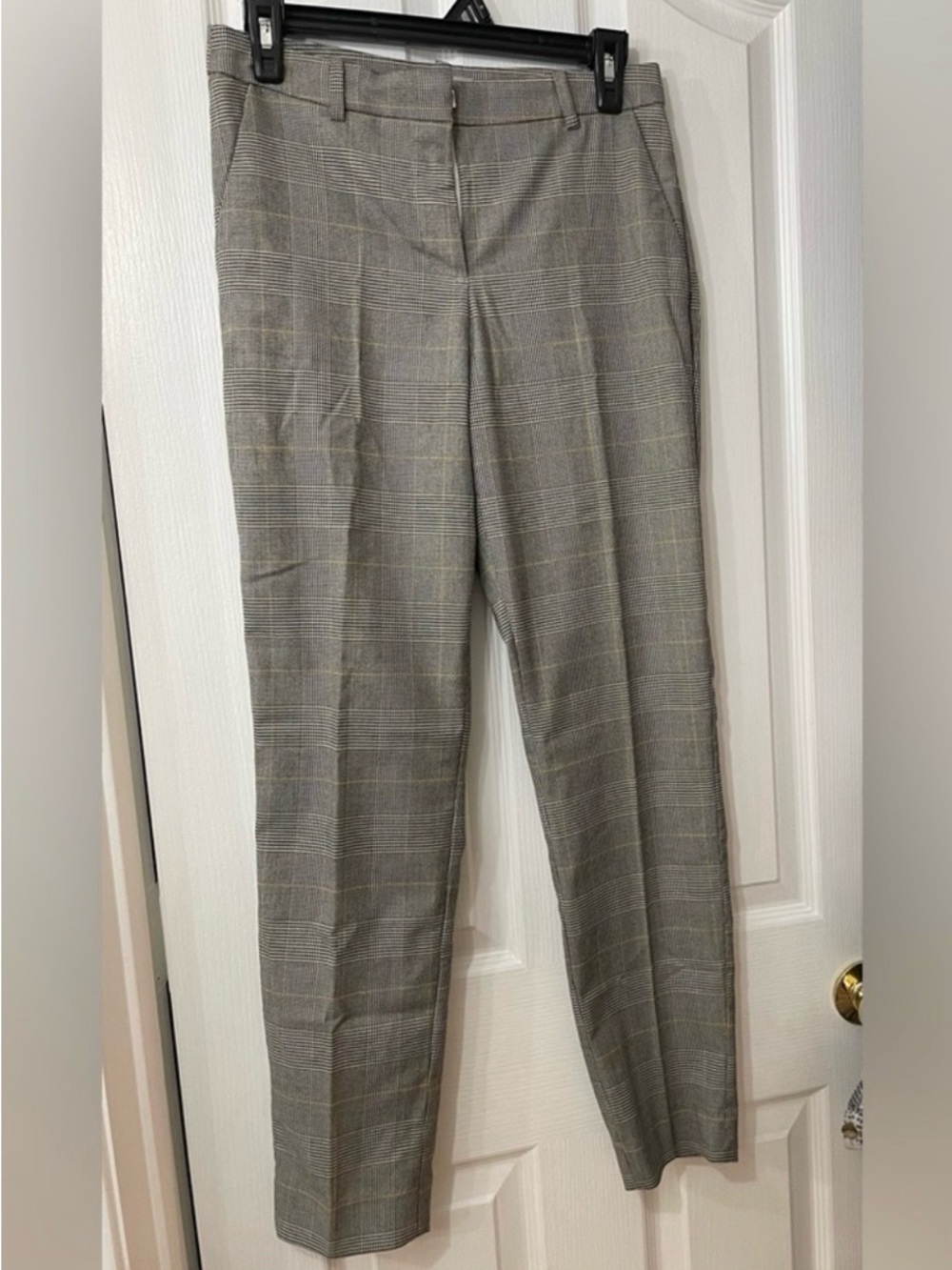 H&M Gray Plaid Straight Leg Dress Pants